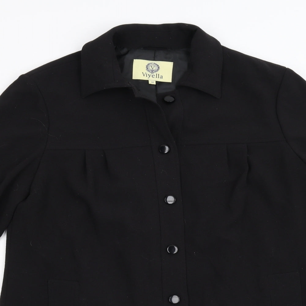 Viyella Womens Black   Overcoat Coat Size 12