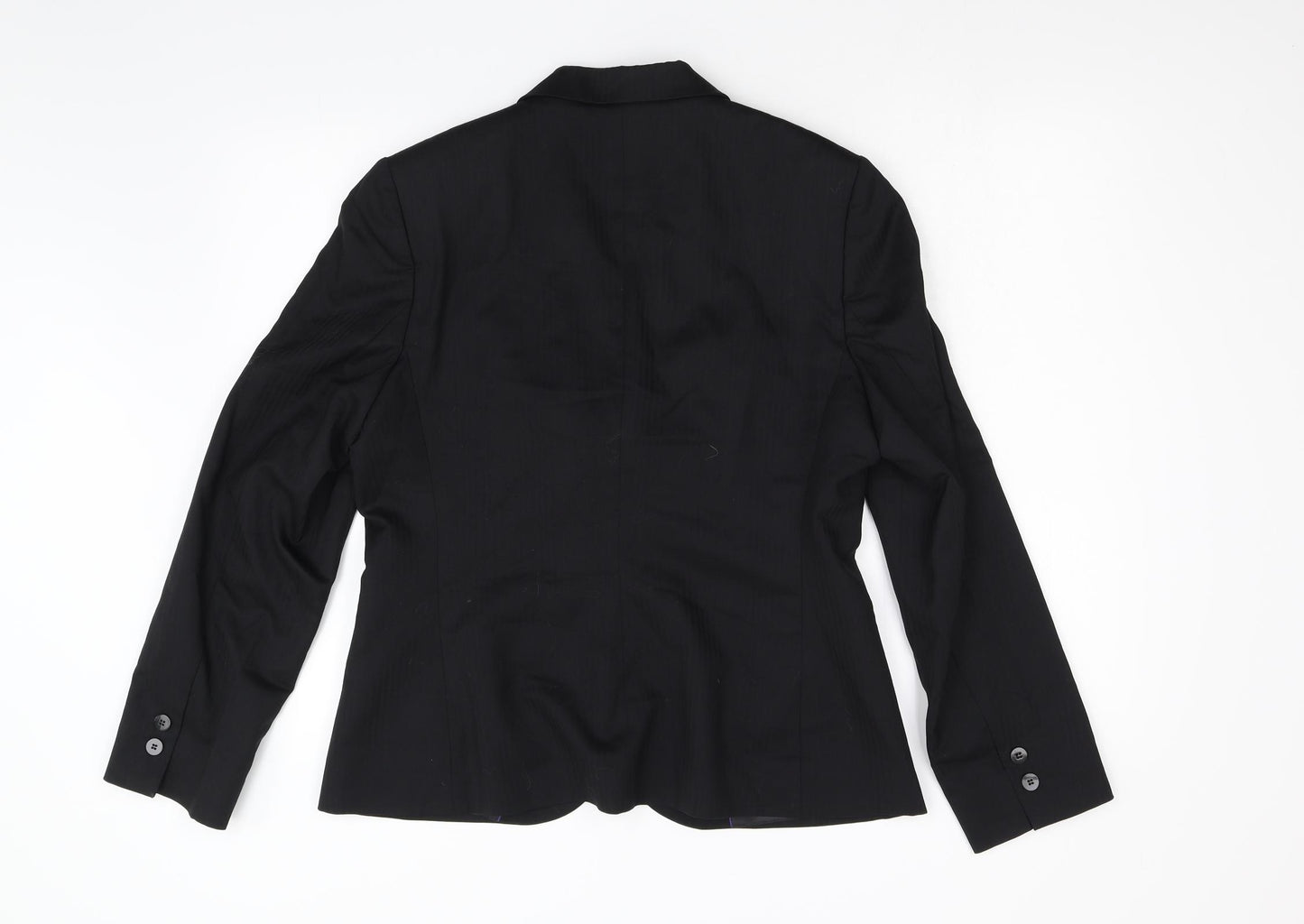 Slater Womens Black Striped  Jacket Blazer Size 14