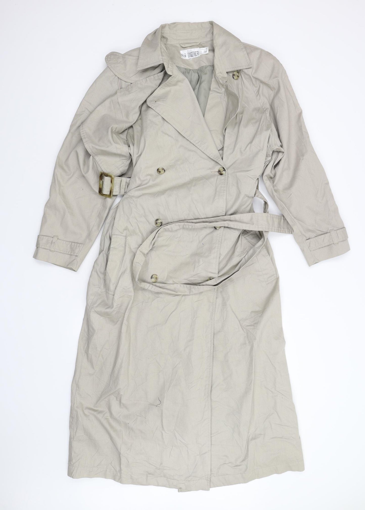 Together Womens Beige   Trench Coat Coat Size 10