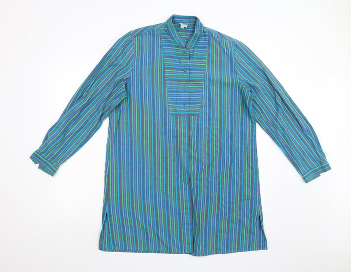 DW Shop Mens Green Striped Button-Up Size 40