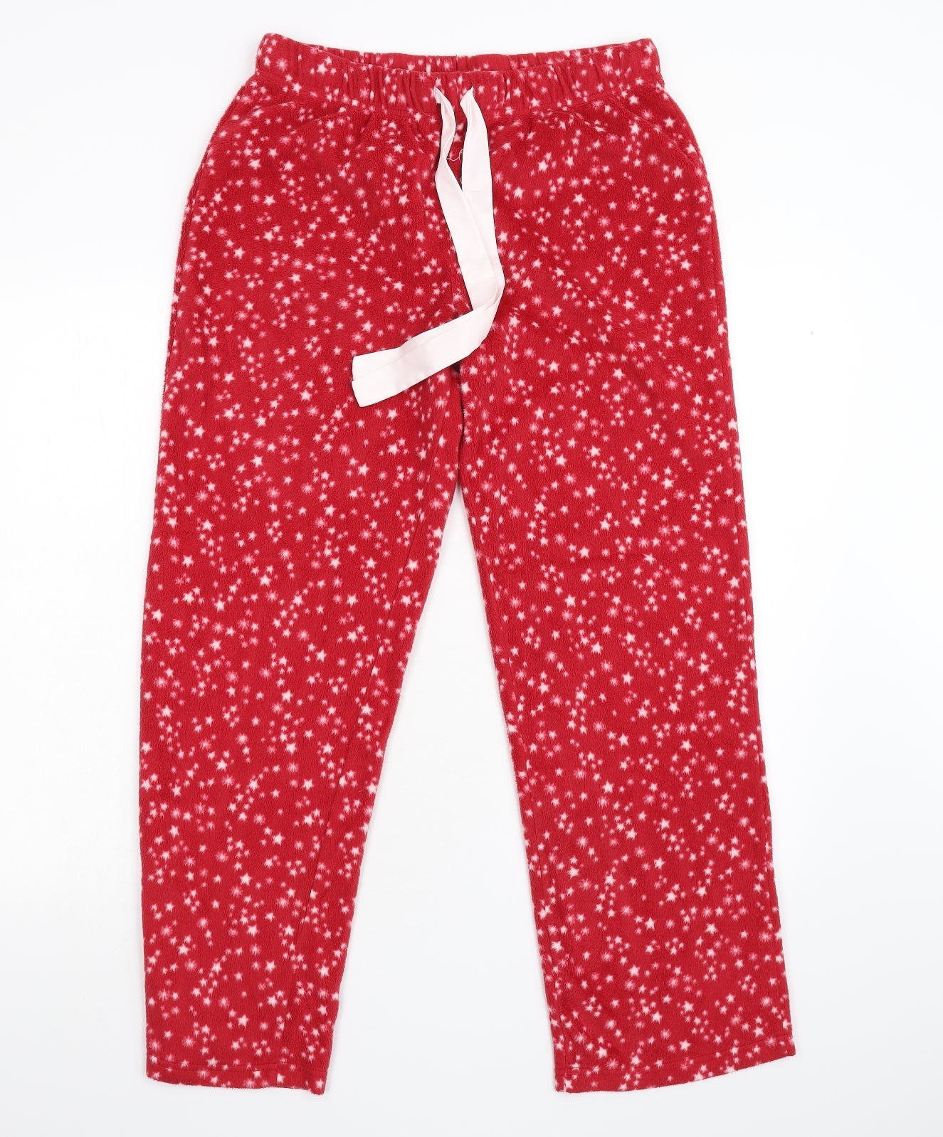 NEXT Womens Red Geometric Fleece  Pyjama Pants Size 12