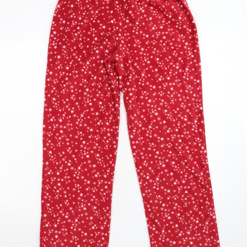 NEXT Womens Red Geometric Fleece  Pyjama Pants Size 12