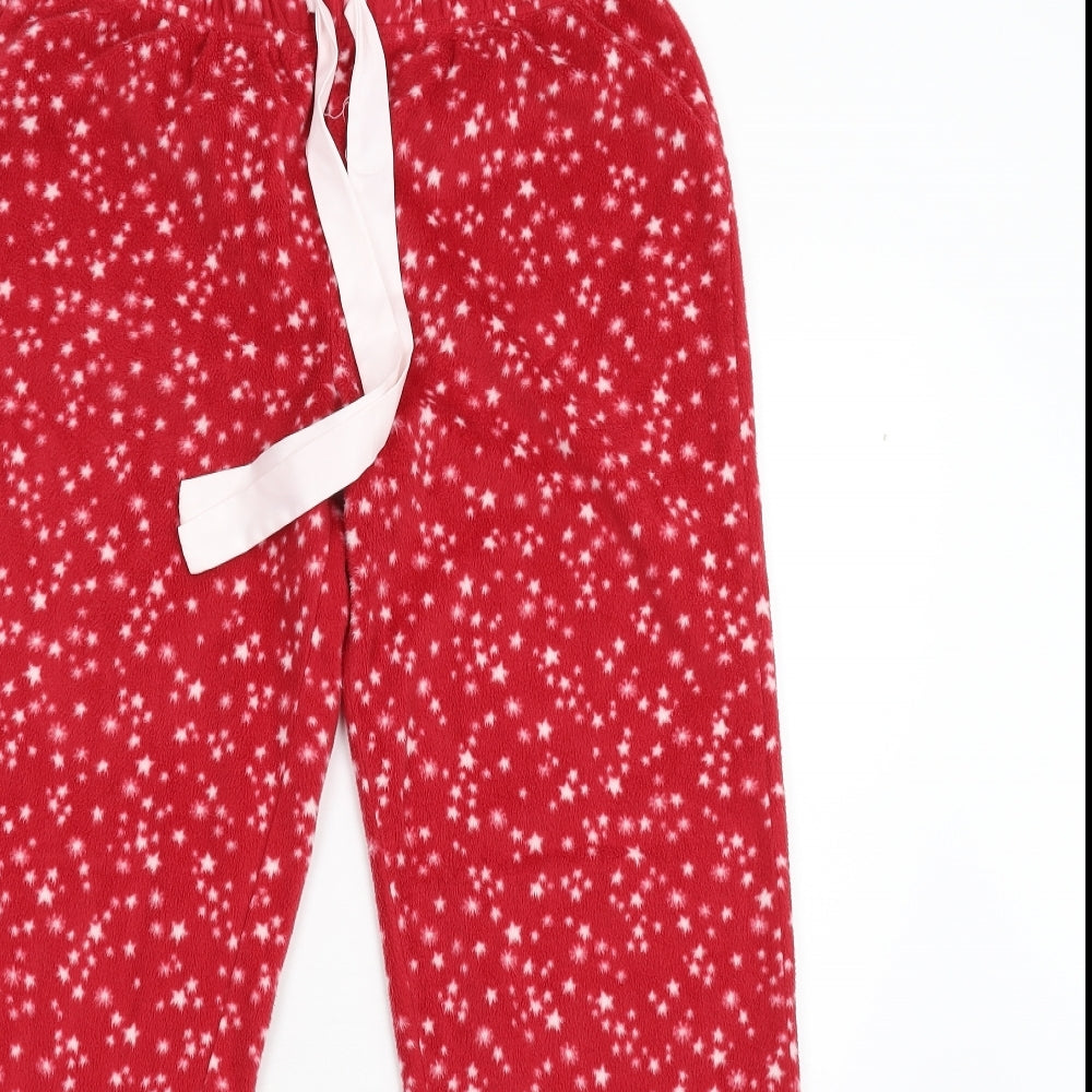 NEXT Womens Red Geometric Fleece  Pyjama Pants Size 12
