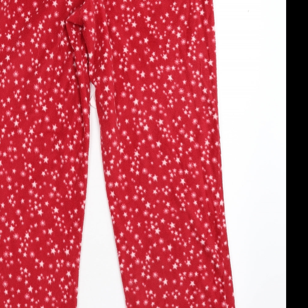 NEXT Womens Red Geometric Fleece  Pyjama Pants Size 12