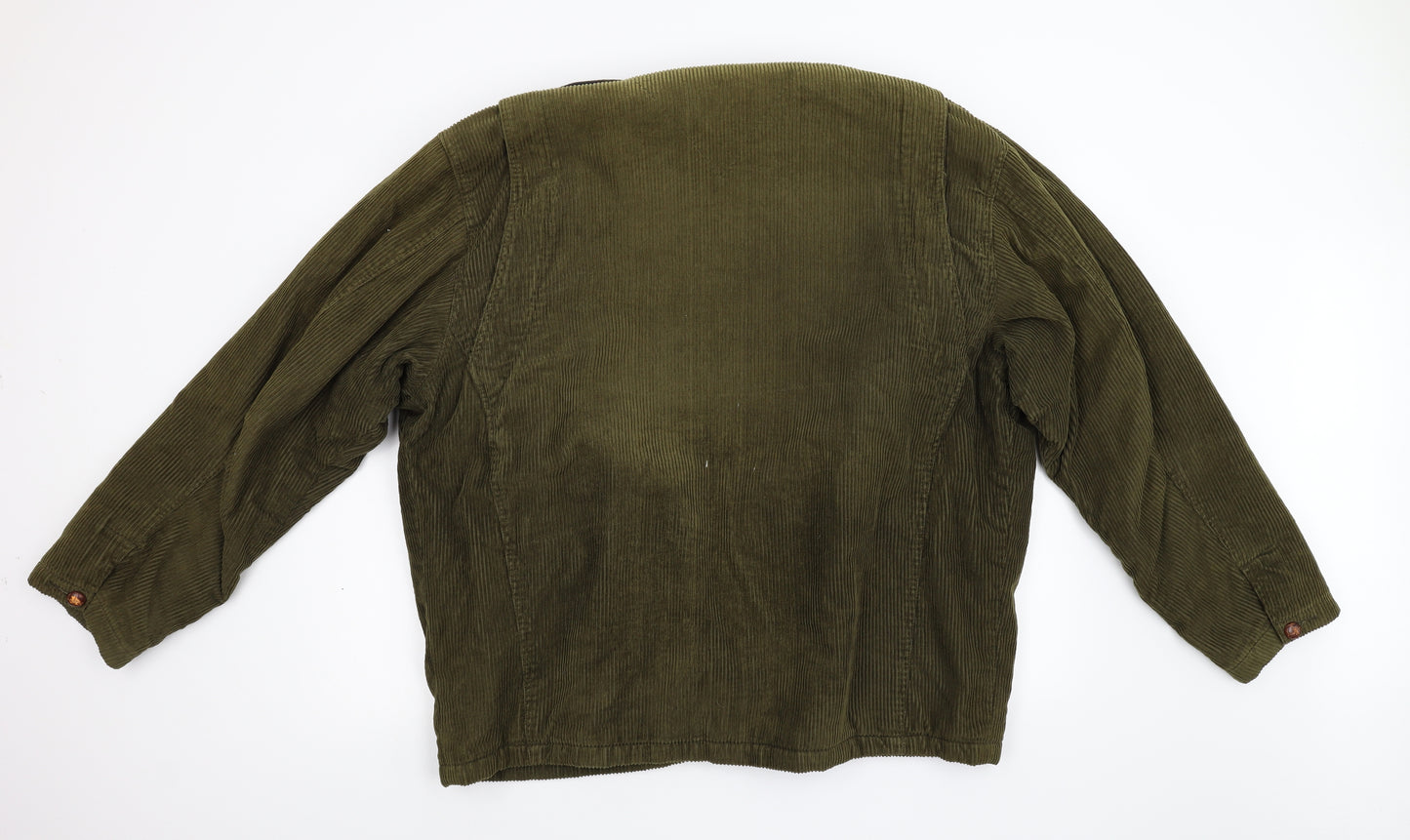 George Mens Green  Corduroy Overcoat Coat Size L