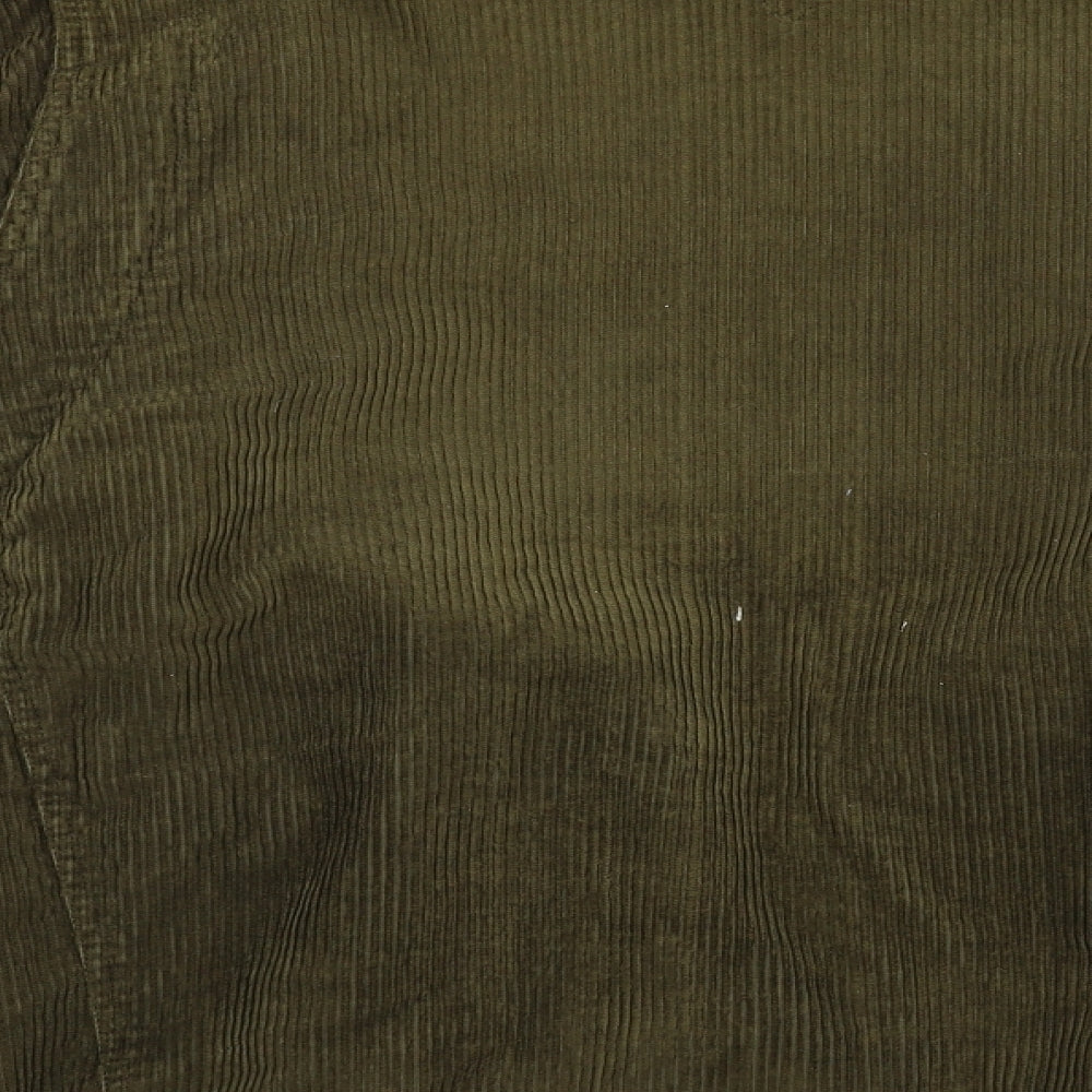 George Mens Green  Corduroy Overcoat Coat Size L