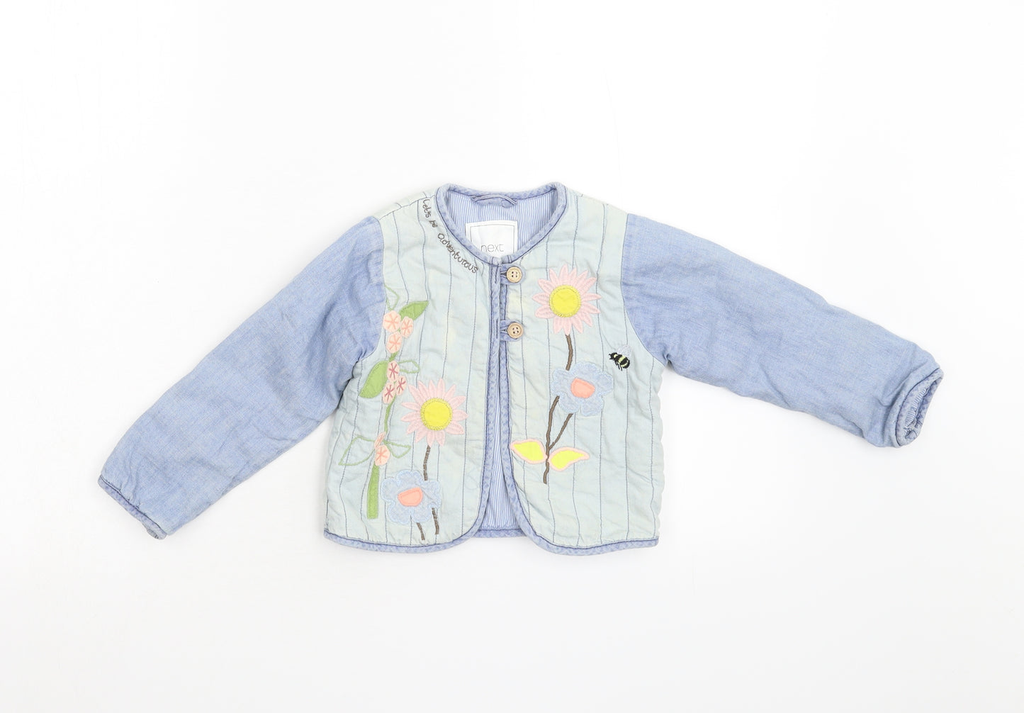 NEXT Girls Blue Floral  Jacket  Size 2-3 Years