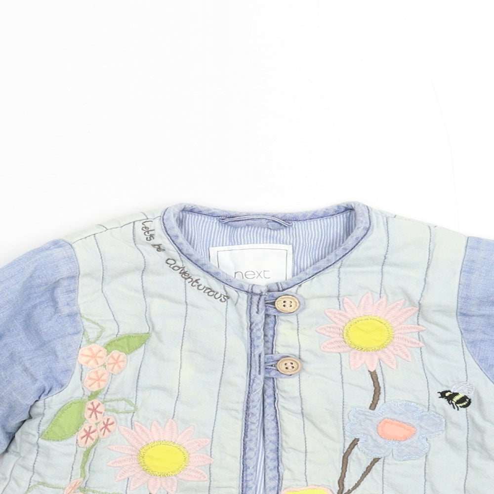 NEXT Girls Blue Floral  Jacket  Size 2-3 Years