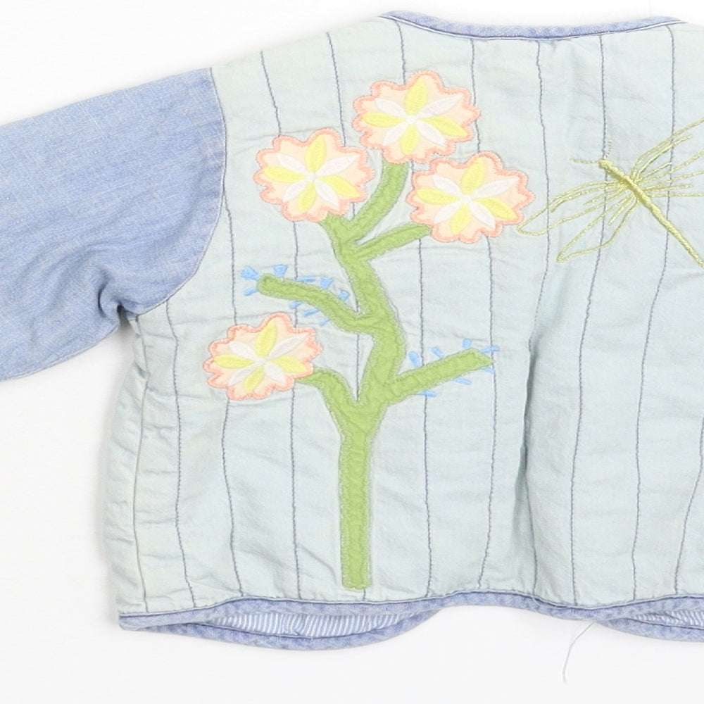 NEXT Girls Blue Floral  Jacket  Size 2-3 Years