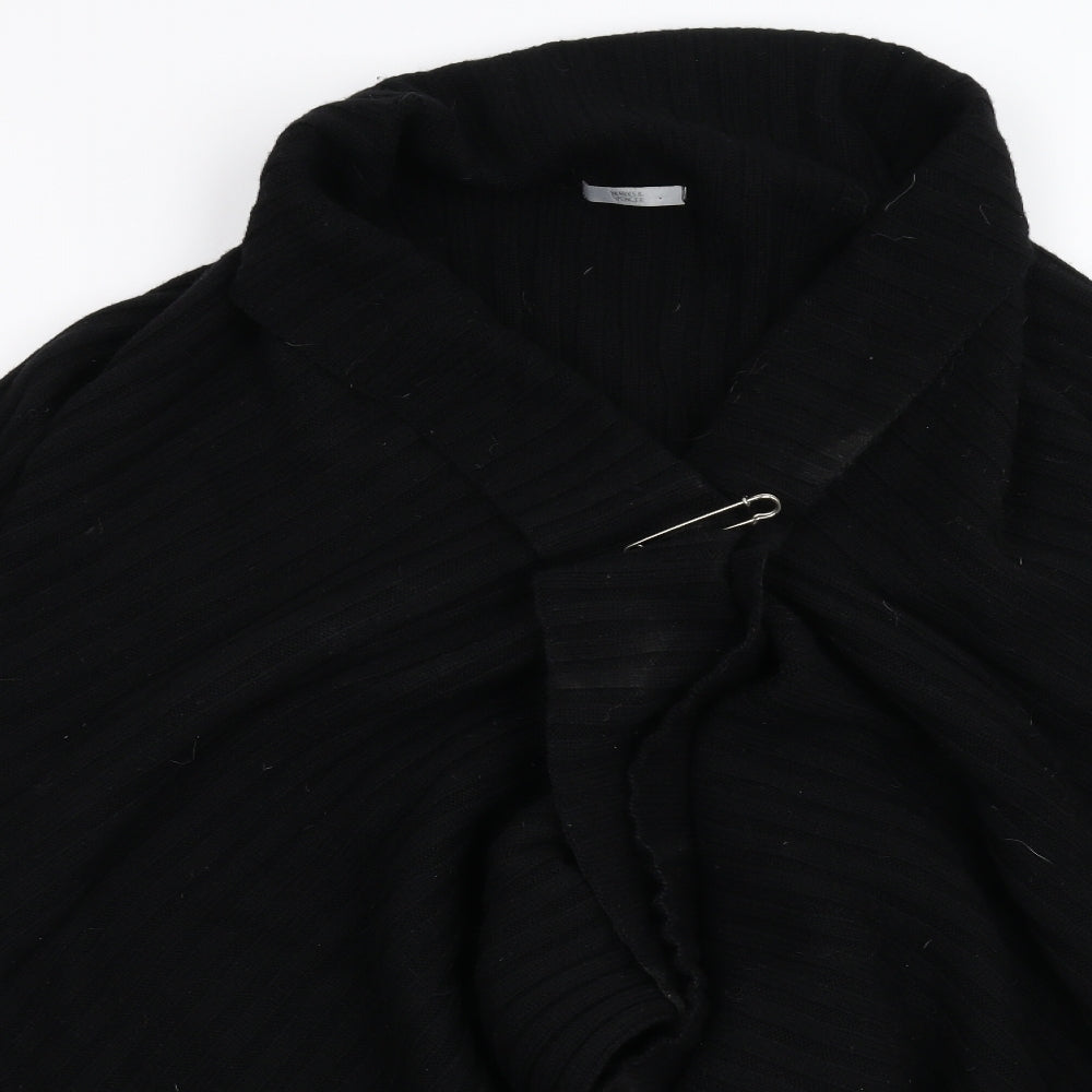 M&S Womens Black  Knit Cardigan Jumper Size 16