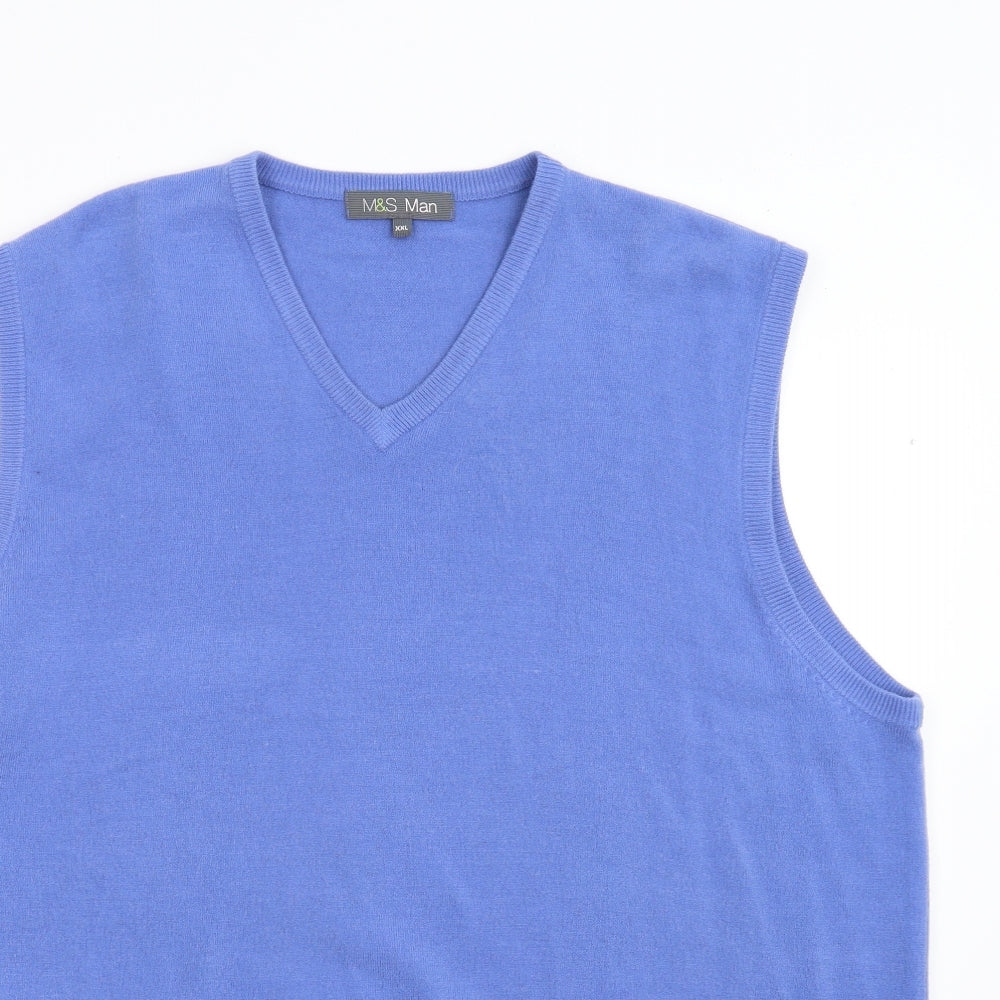 M&S Mens Blue  Knit Pullover Jumper Size 2XL