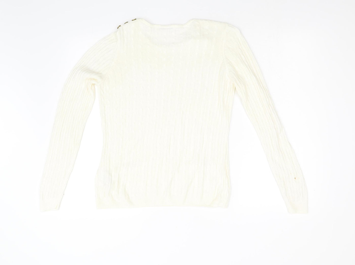 M&S Womens Ivory  Knit Pullover Jumper Size 8