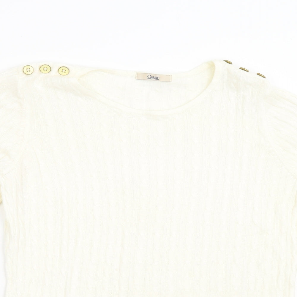 M&S Womens Ivory  Knit Pullover Jumper Size 8