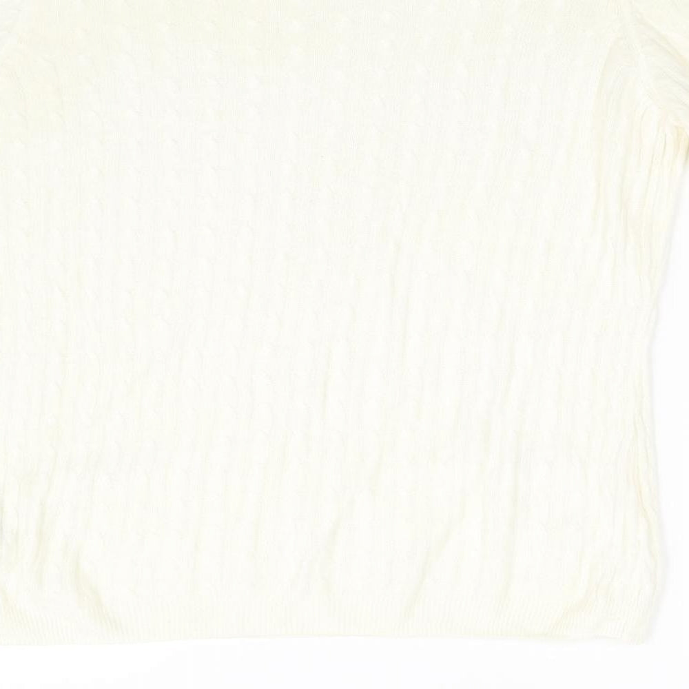 M&S Womens Ivory  Knit Pullover Jumper Size 8