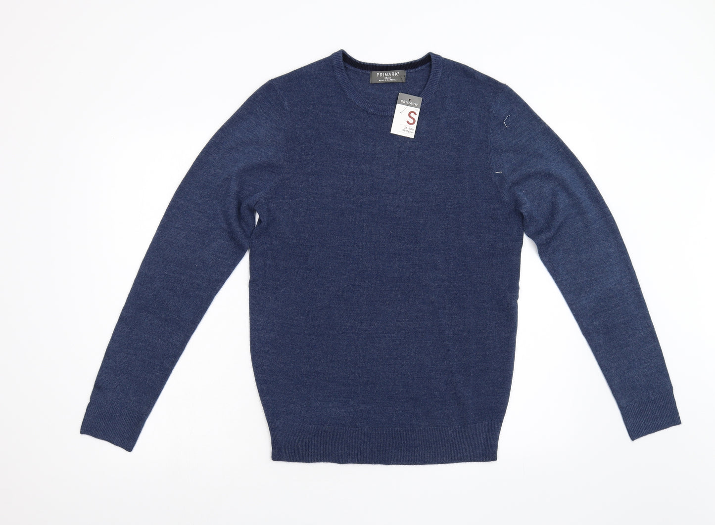 Primark Mens Blue  Knit Pullover Jumper Size S
