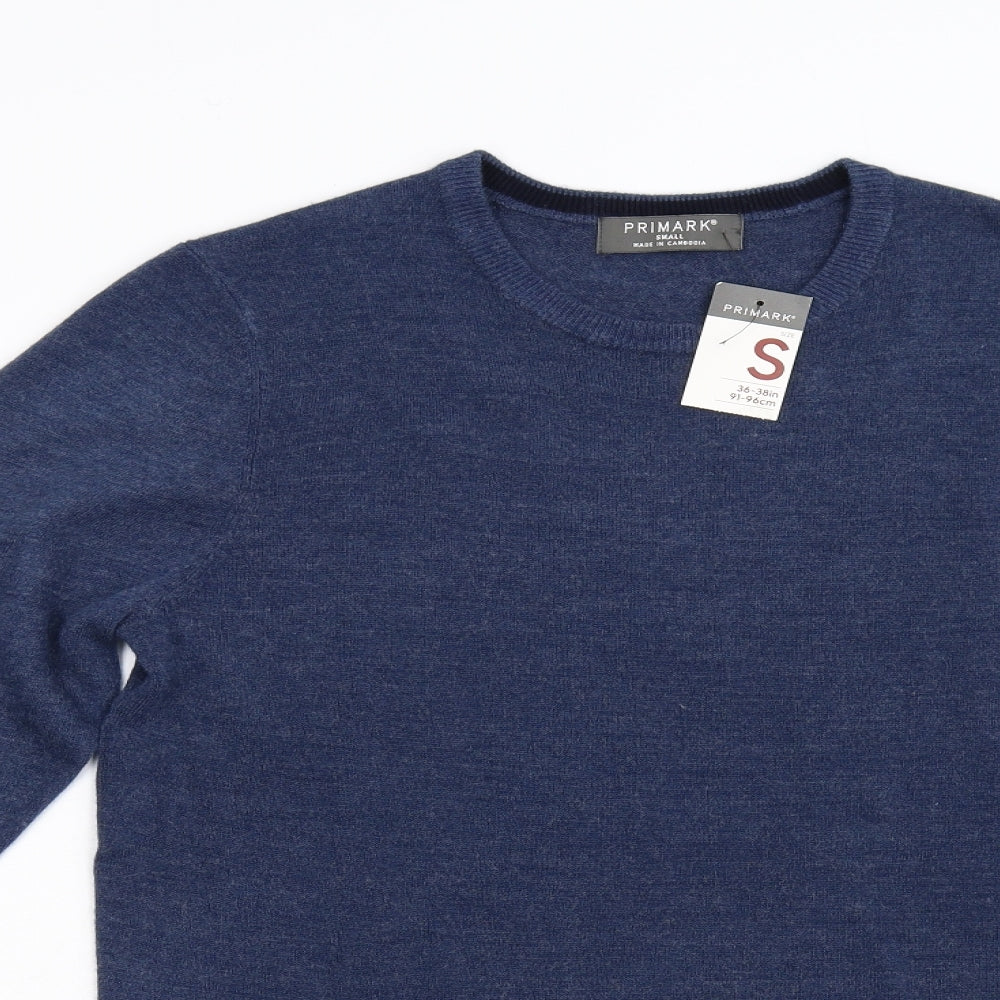Primark Mens Blue  Knit Pullover Jumper Size S