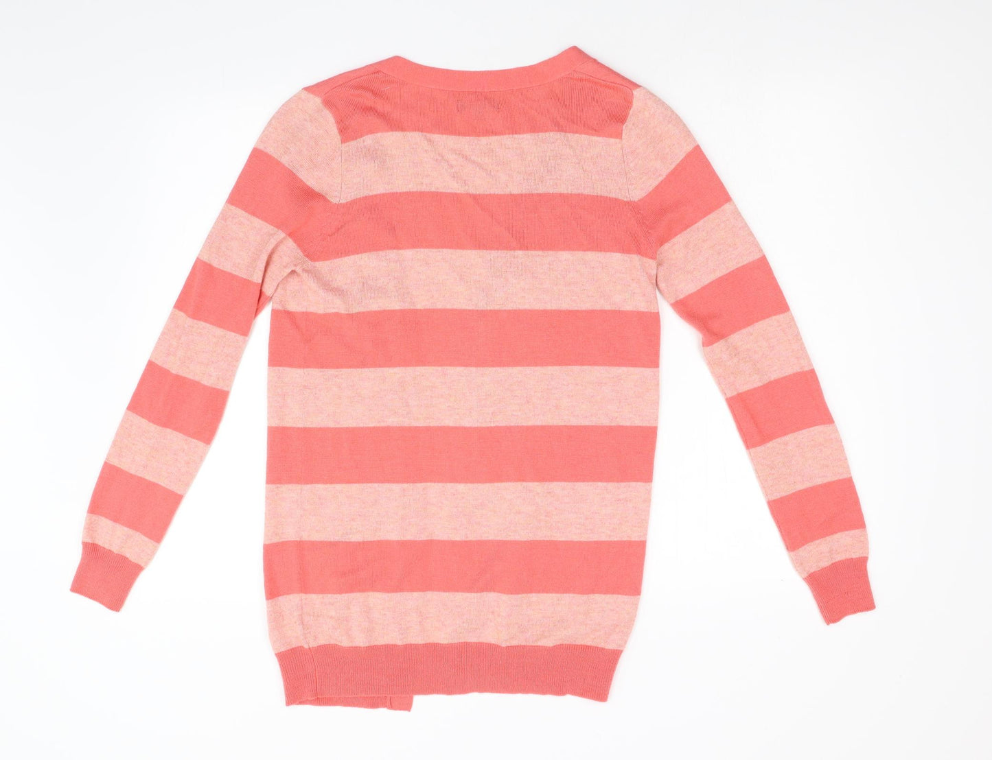 Papaya Womens Orange Striped Knit Cardigan Jumper Size 10