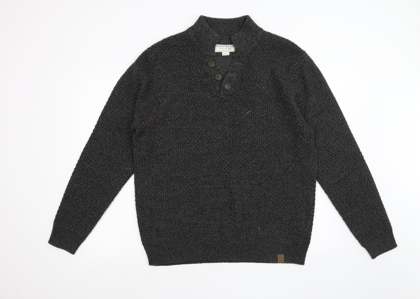 F&F Mens Grey  Knit Pullover Jumper Size XL