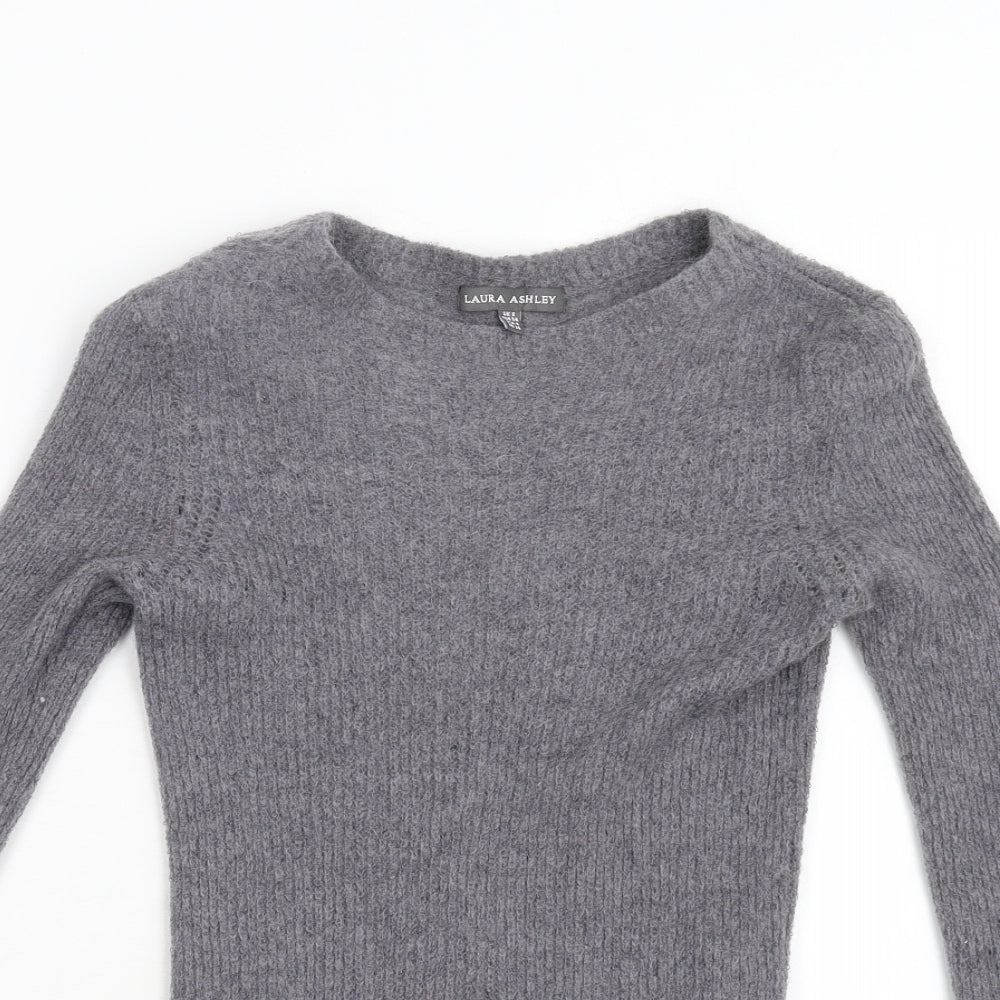 Laura Ashley Womens Grey  Knit Pullover Jumper Size 8