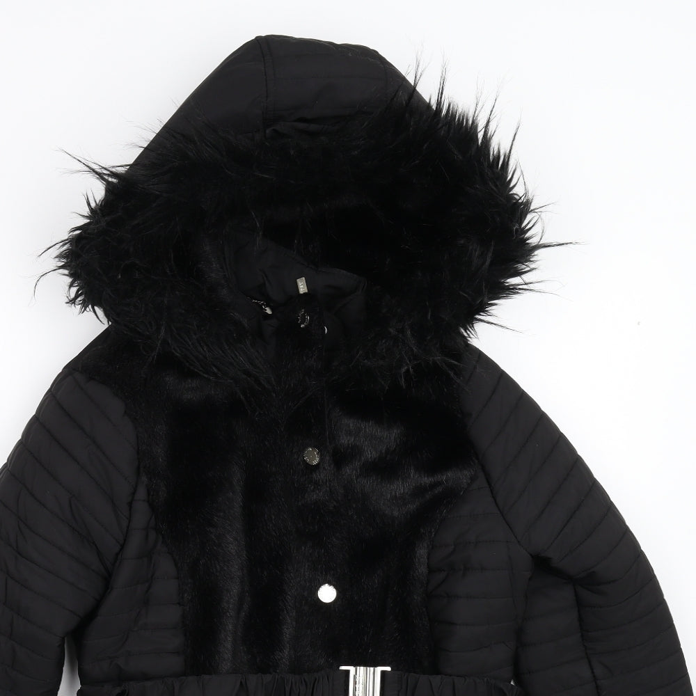 Lipsy Womens Black   Overcoat Coat Size 12