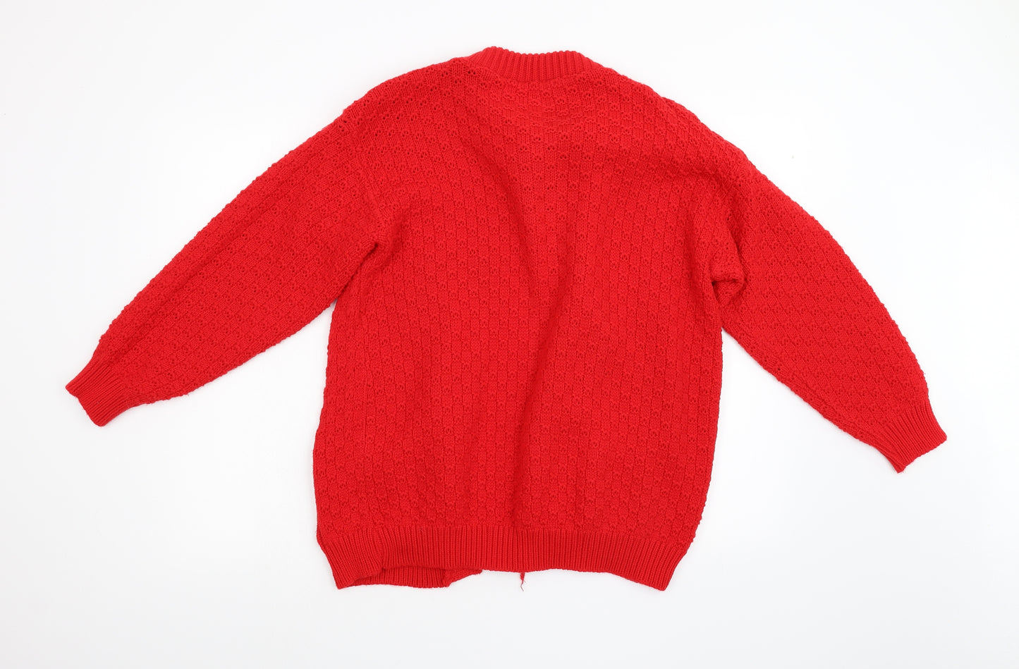 Miss Foxy Womens Red  Knit Cardigan Jumper Size L