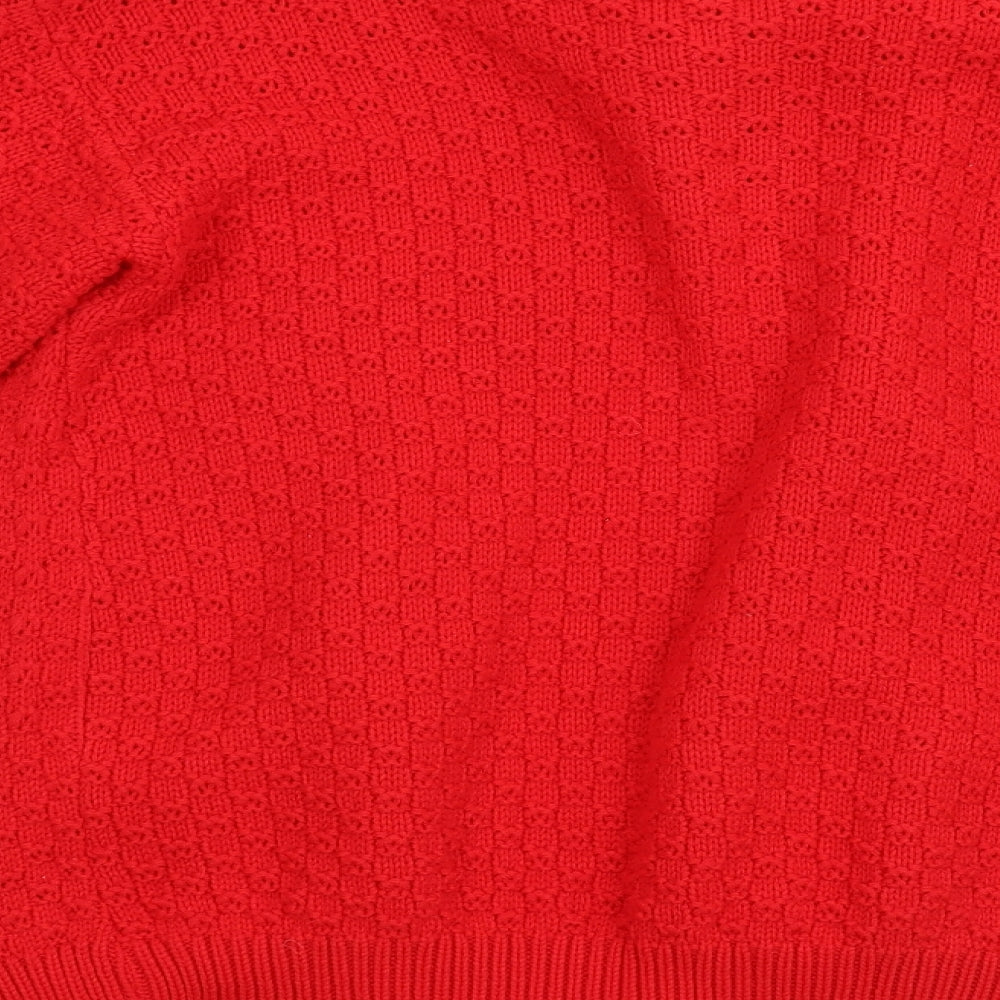 Miss Foxy Womens Red  Knit Cardigan Jumper Size L