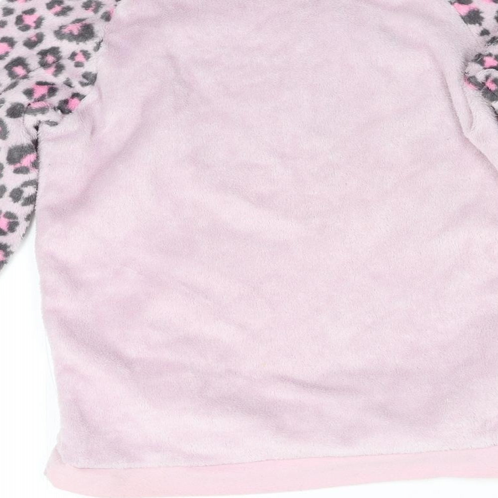 Pep & Co Girls Pink Animal Print Fleece Top Pyjama Top Size 10-11 Years
