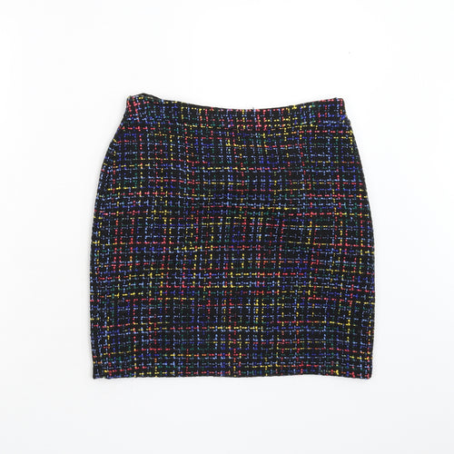 Papaya Womens Multicoloured Check  Mini Skirt Size 8