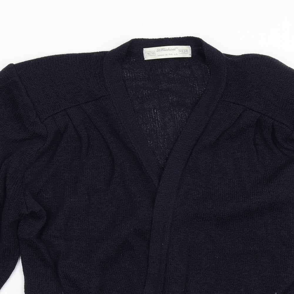 M&S Womens Blue  Knit Cardigan Jumper Size 16