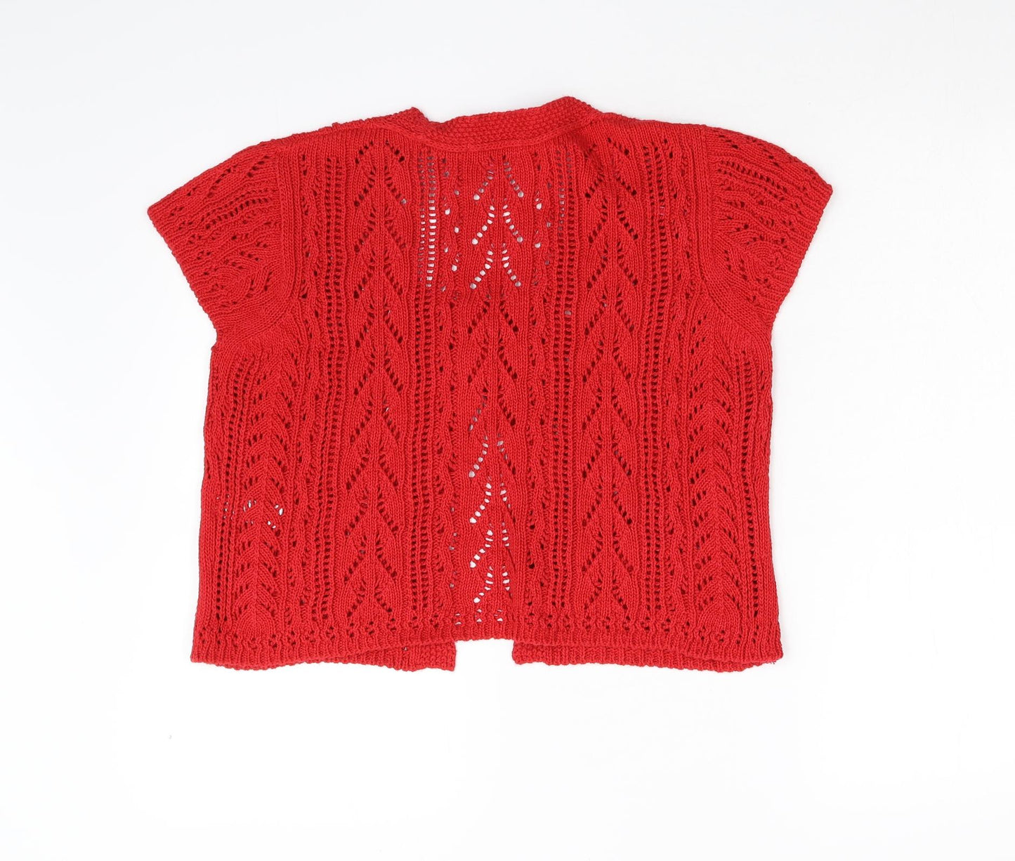 M&Co Womens Red  Knit Cardigan Jumper Size L