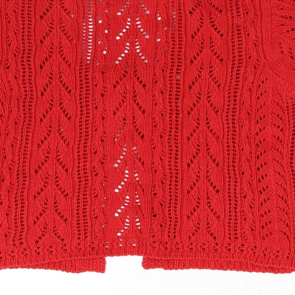 M&Co Womens Red  Knit Cardigan Jumper Size L