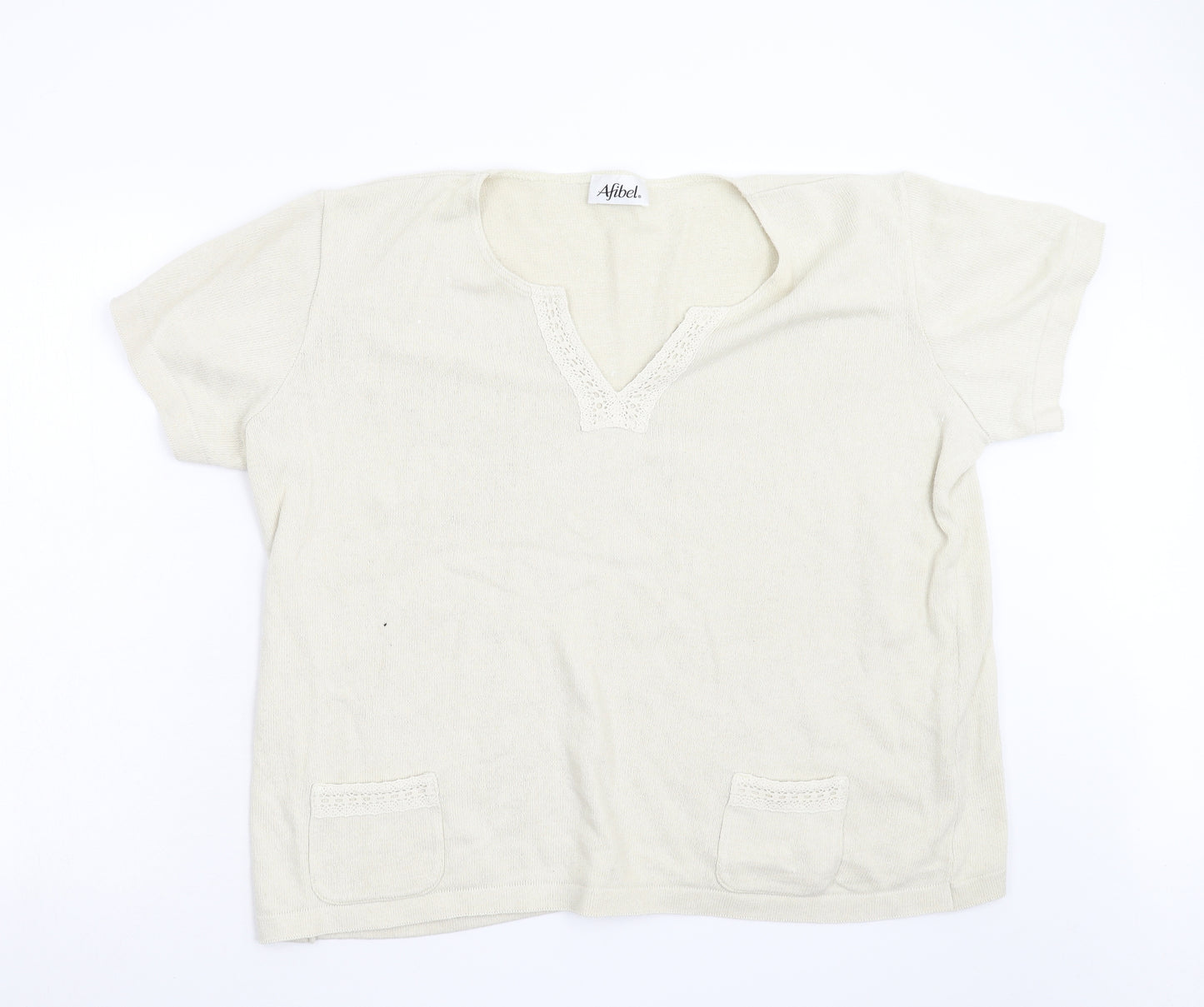 Afibel Womens Beige   Pullover Jumper Size 26