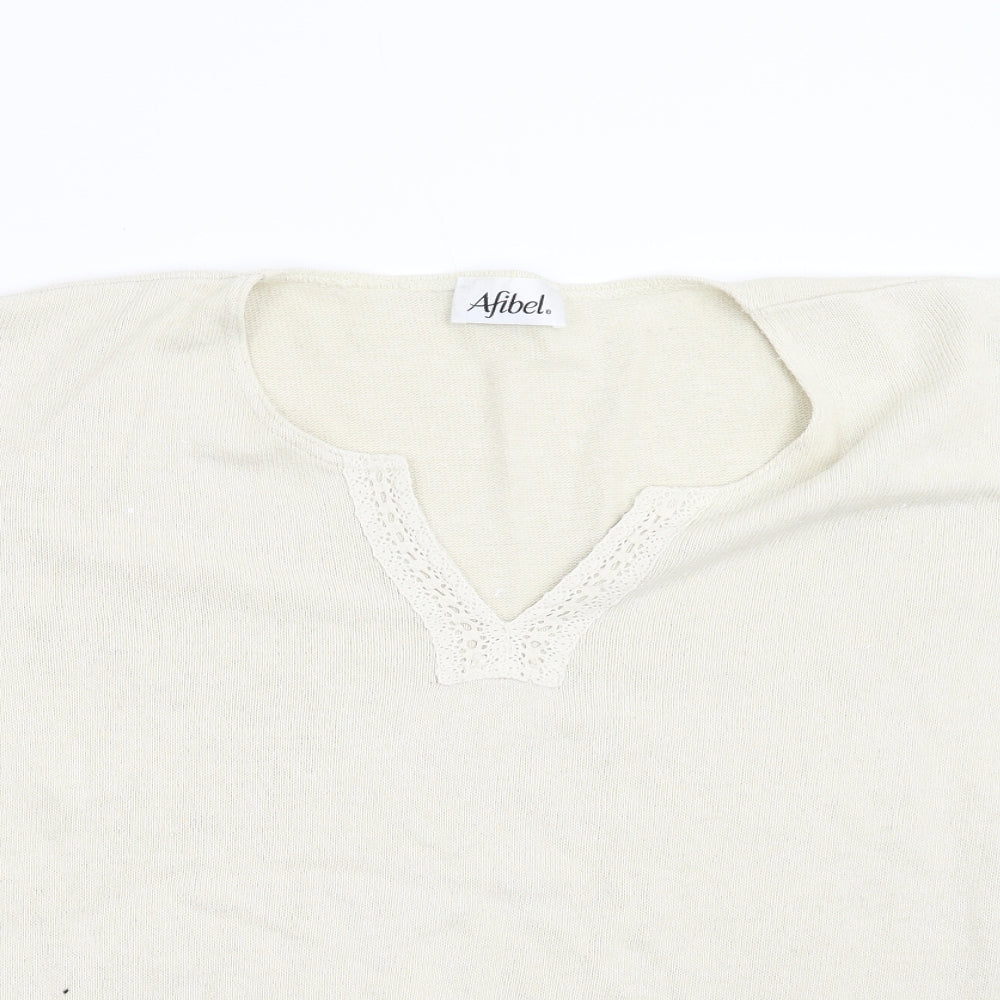Afibel Womens Beige   Pullover Jumper Size 26