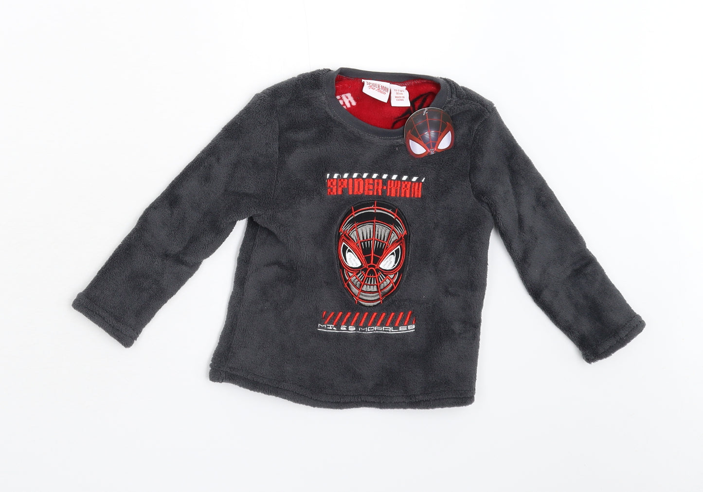 Primark Baby Grey  Fleece Pullover Jumper Size 18-24 Months  - Spiderman