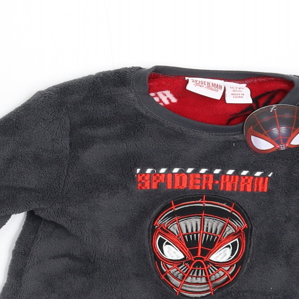 Primark Baby Grey  Fleece Pullover Jumper Size 18-24 Months  - Spiderman