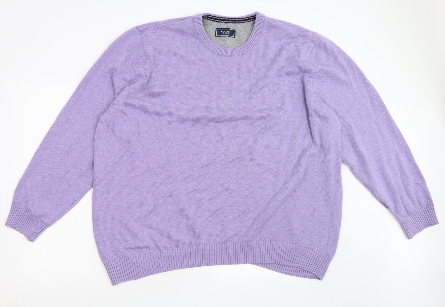 Maine Mens Purple  Knit Pullover Jumper Size 3XL