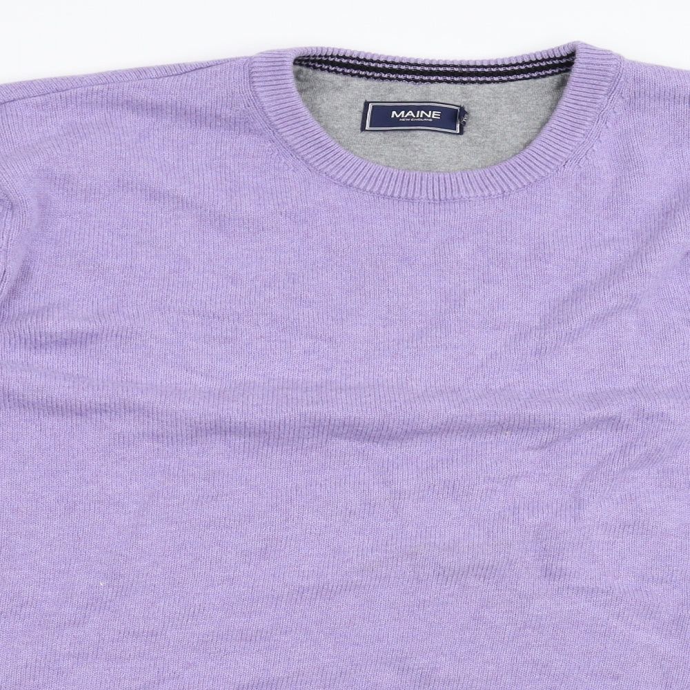Maine Mens Purple  Knit Pullover Jumper Size 3XL