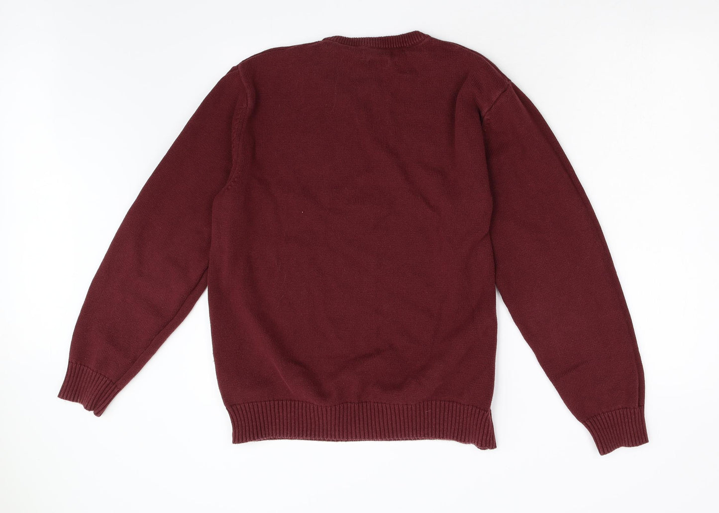 Atlantic Bay Mens Red  Knit Pullover Jumper Size M
