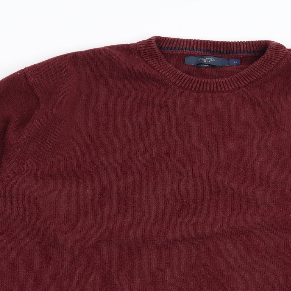 Atlantic Bay Mens Red  Knit Pullover Jumper Size M