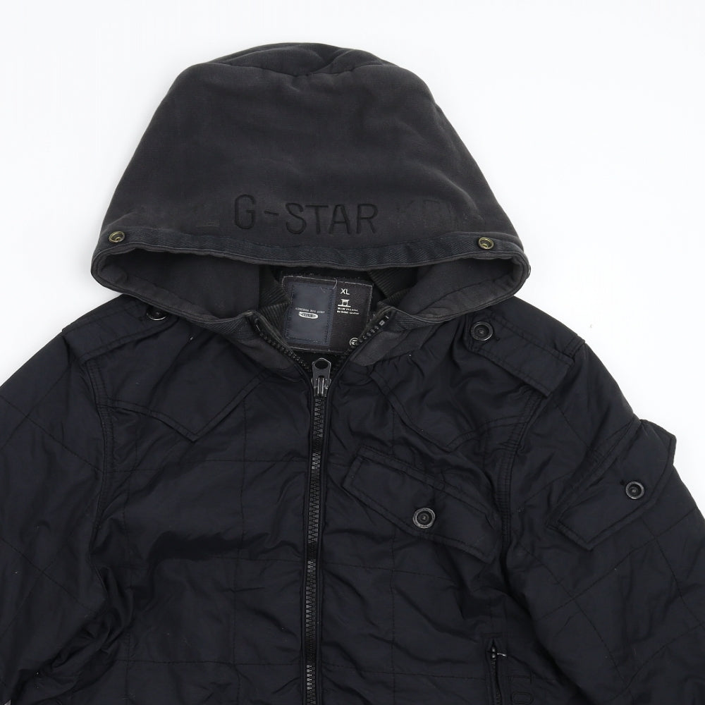 G Star Mens Black   Overcoat Coat Size XL