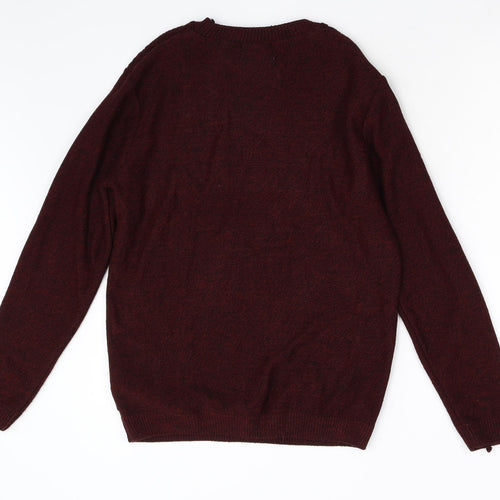 Topman Mens Red  Knit Pullover Jumper Size S