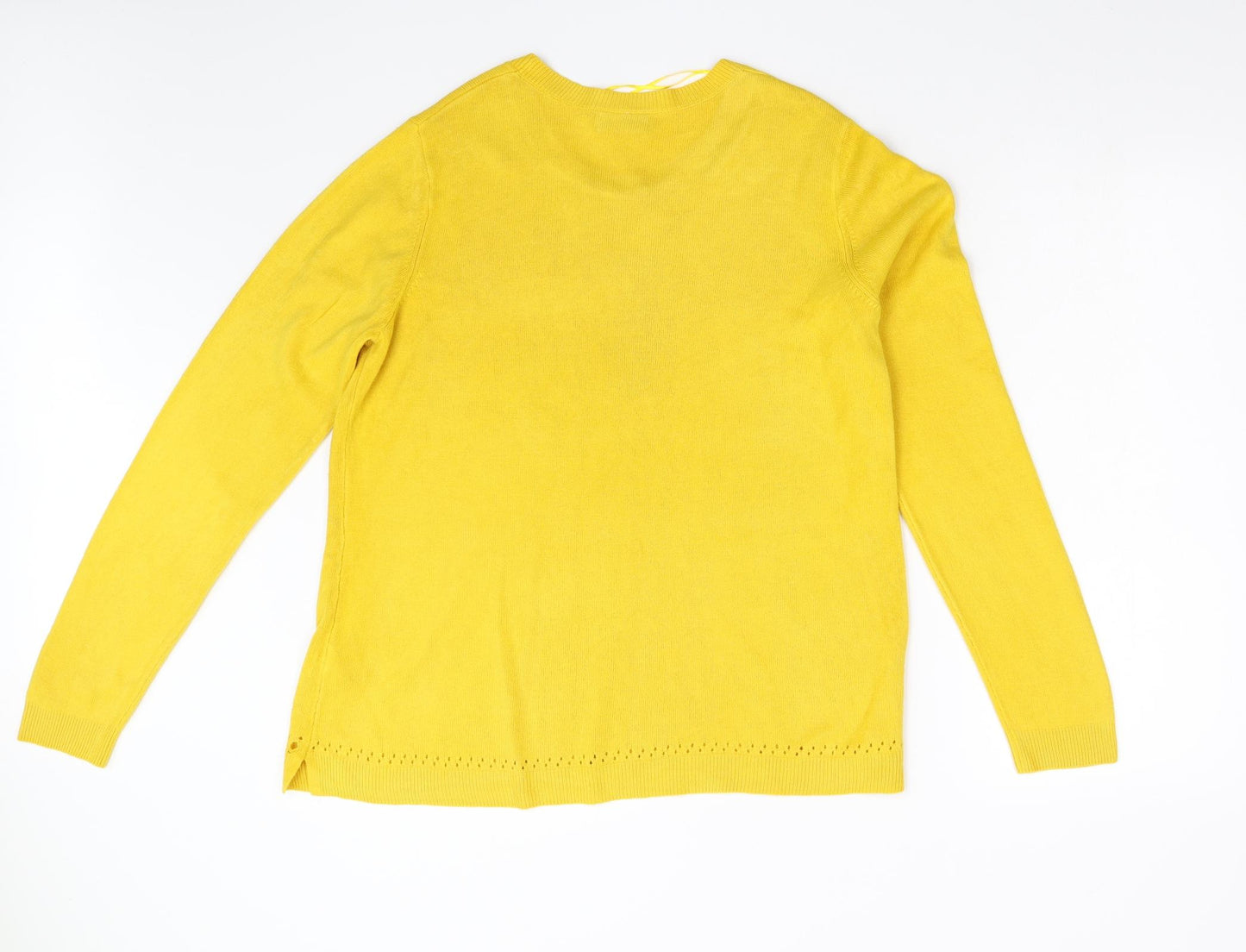 Papaya Womens Yellow  Knit Pullover Jumper Size 20