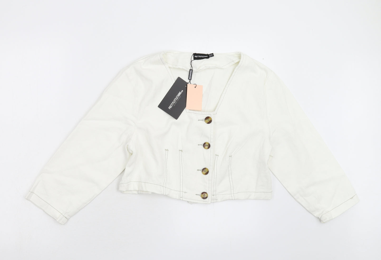 Pretty Little Thing Womens White   Jacket  Size 12