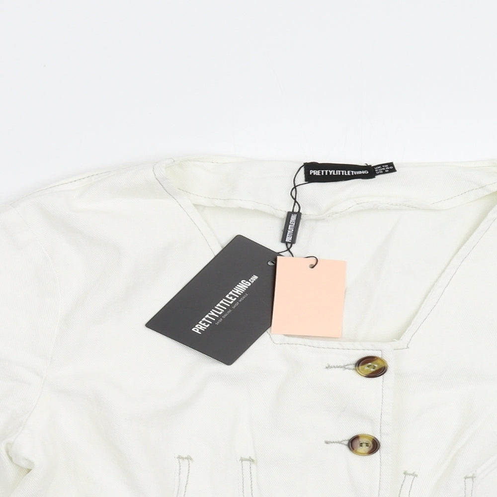 Pretty Little Thing Womens White   Jacket  Size 12