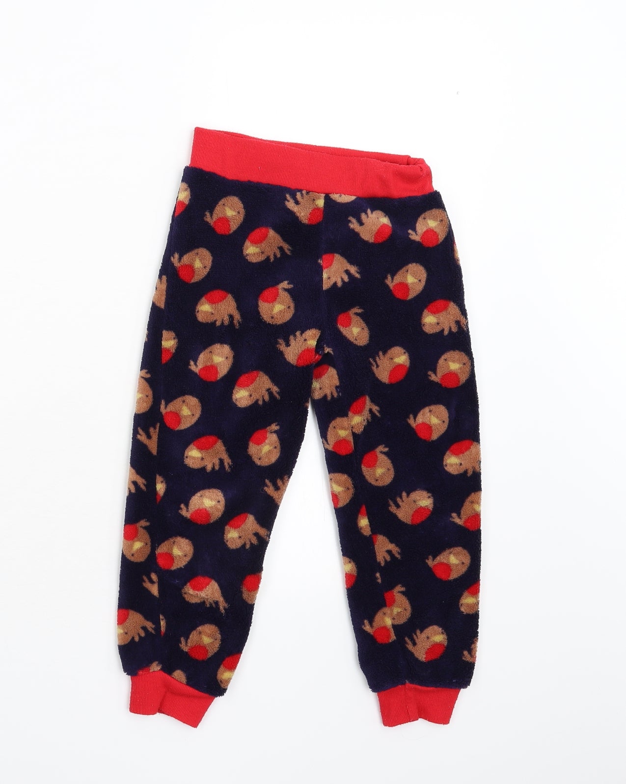F&F Boys Blue Animal Print Fleece  Pyjama Pants Size 4-5 Years