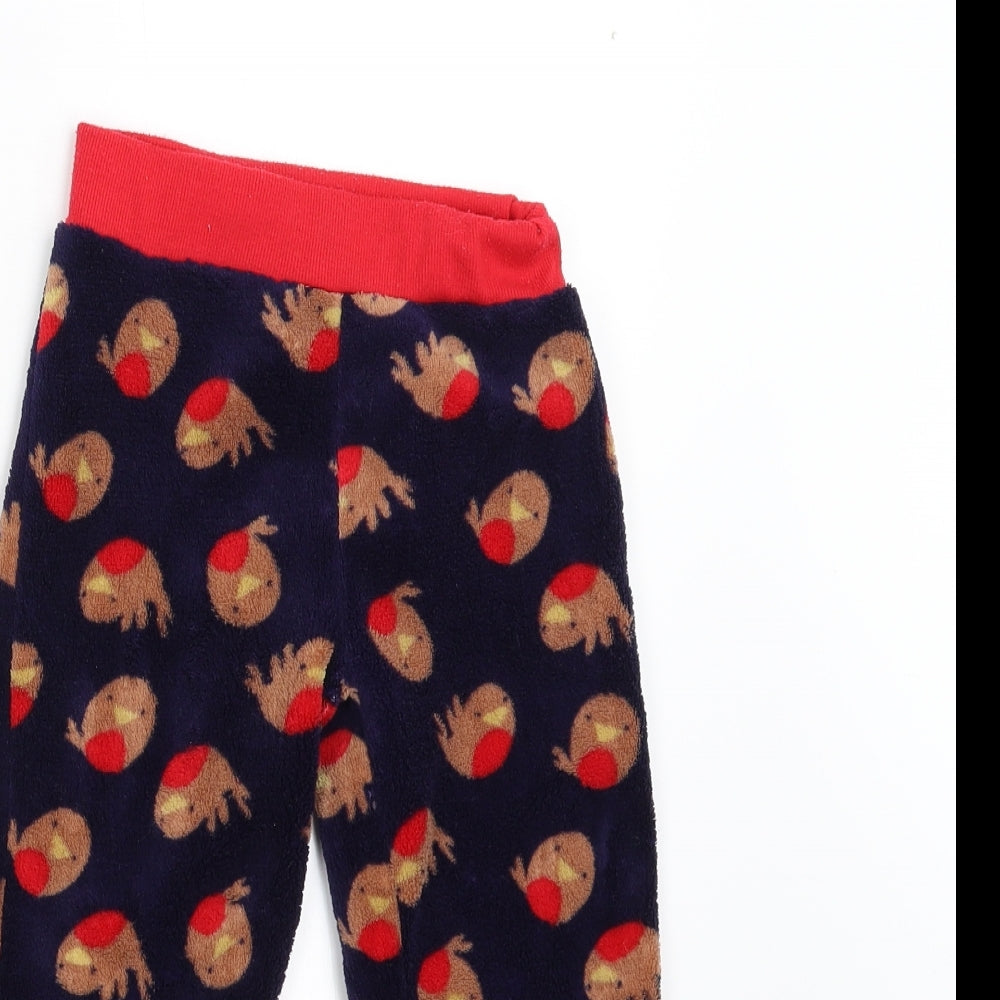 F&F Boys Blue Animal Print Fleece  Pyjama Pants Size 4-5 Years