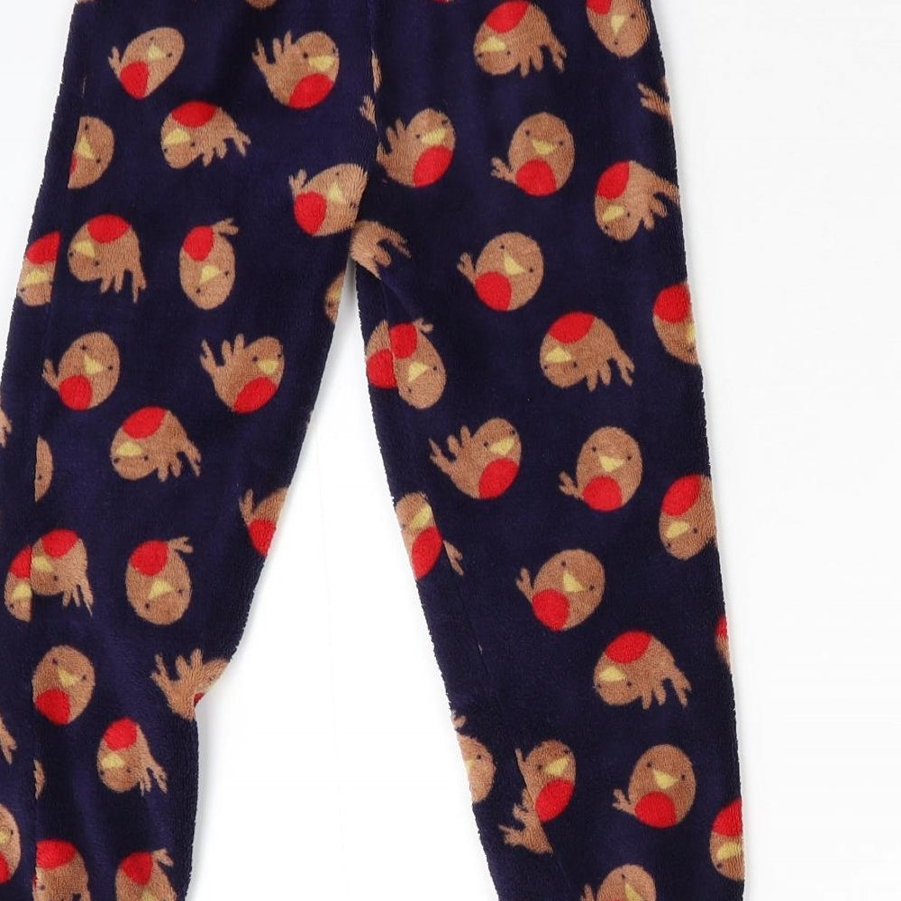 F&F Boys Blue Animal Print Fleece  Pyjama Pants Size 4-5 Years