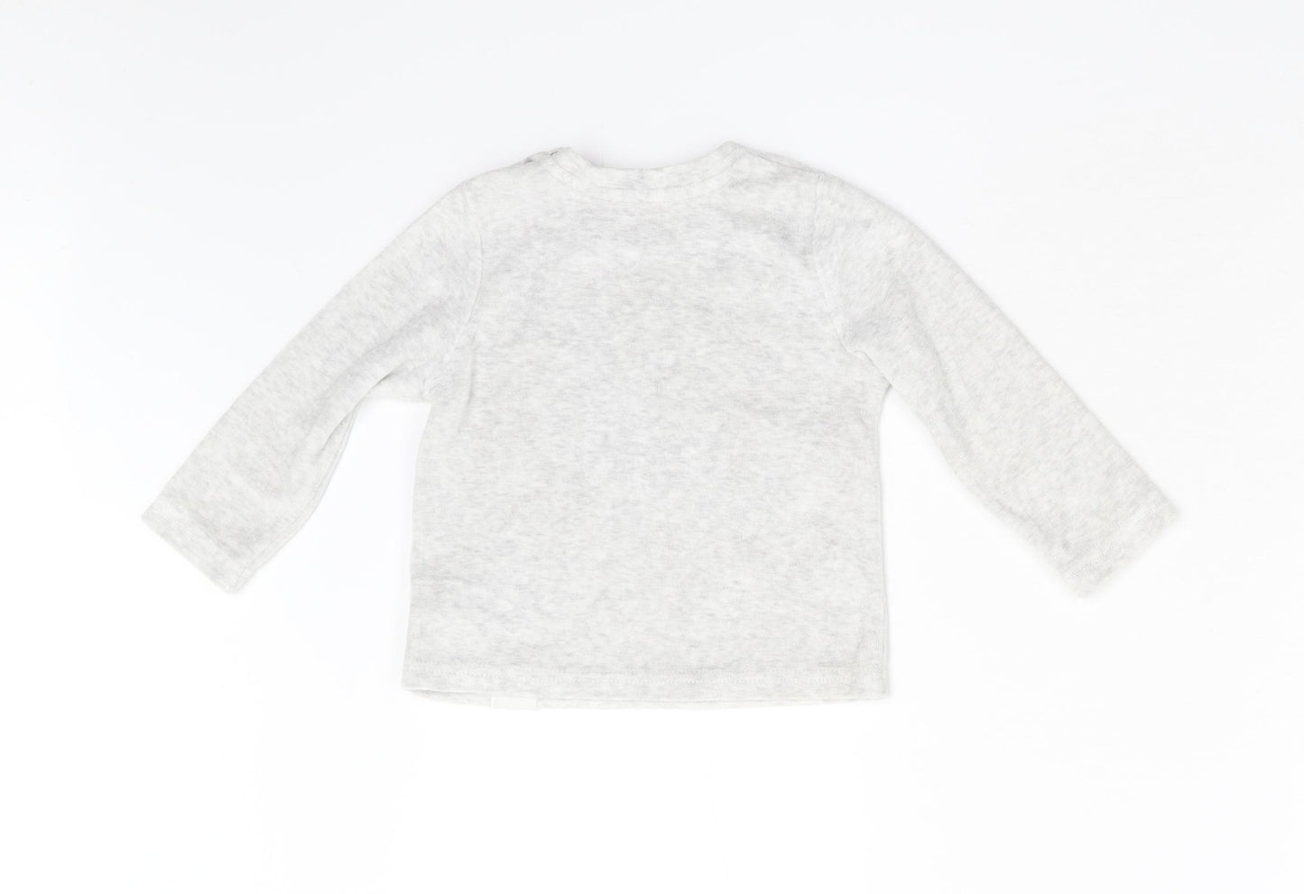 Primark Girls Grey Solid Fleece  Pyjama Top Size 18-24 Months