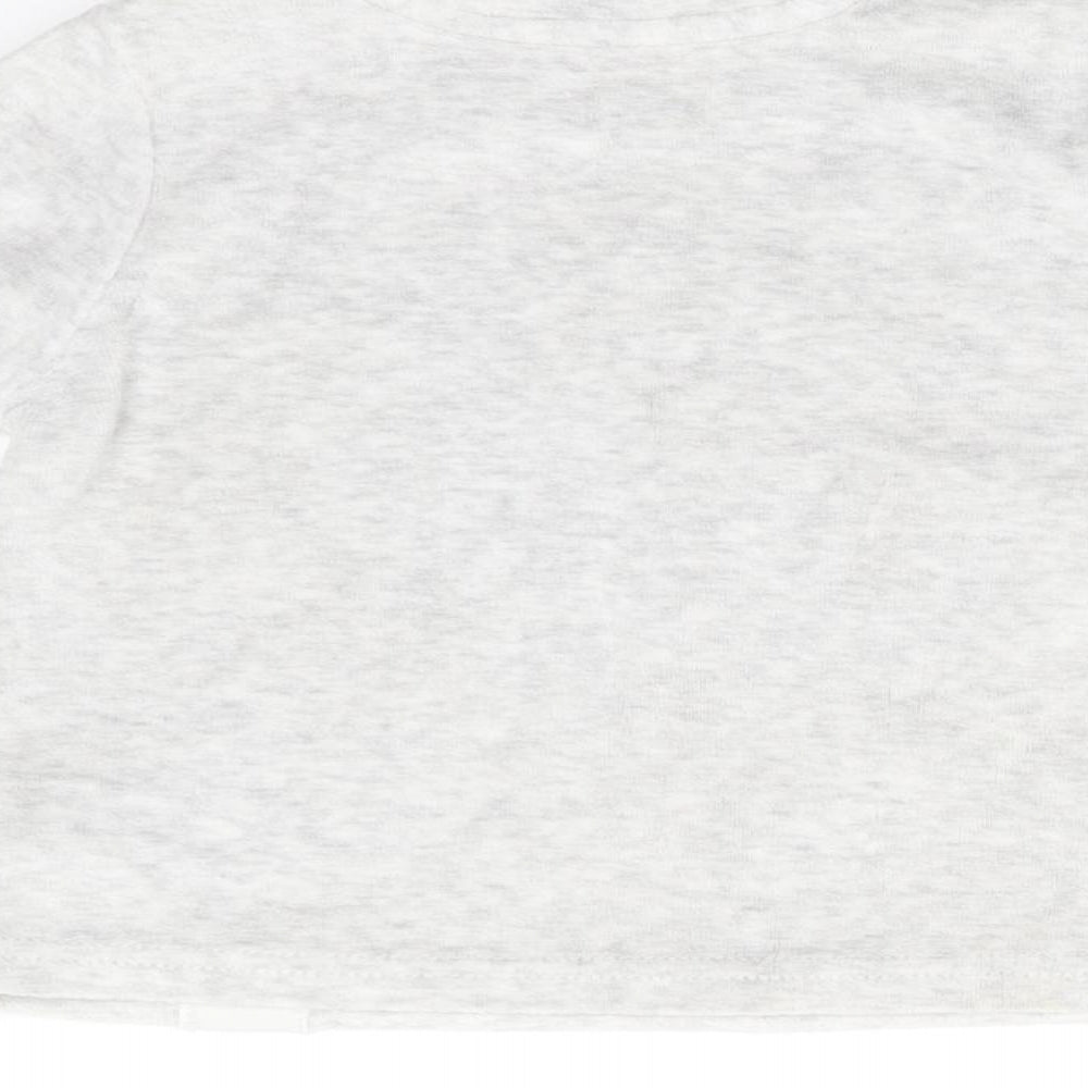 Primark Girls Grey Solid Fleece  Pyjama Top Size 18-24 Months