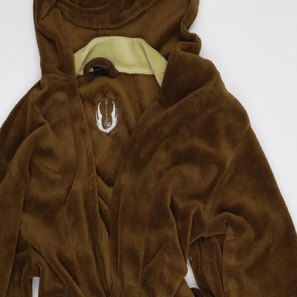 Groovy UK Ltd Mens Brown Solid Fleece  Robe One Size
